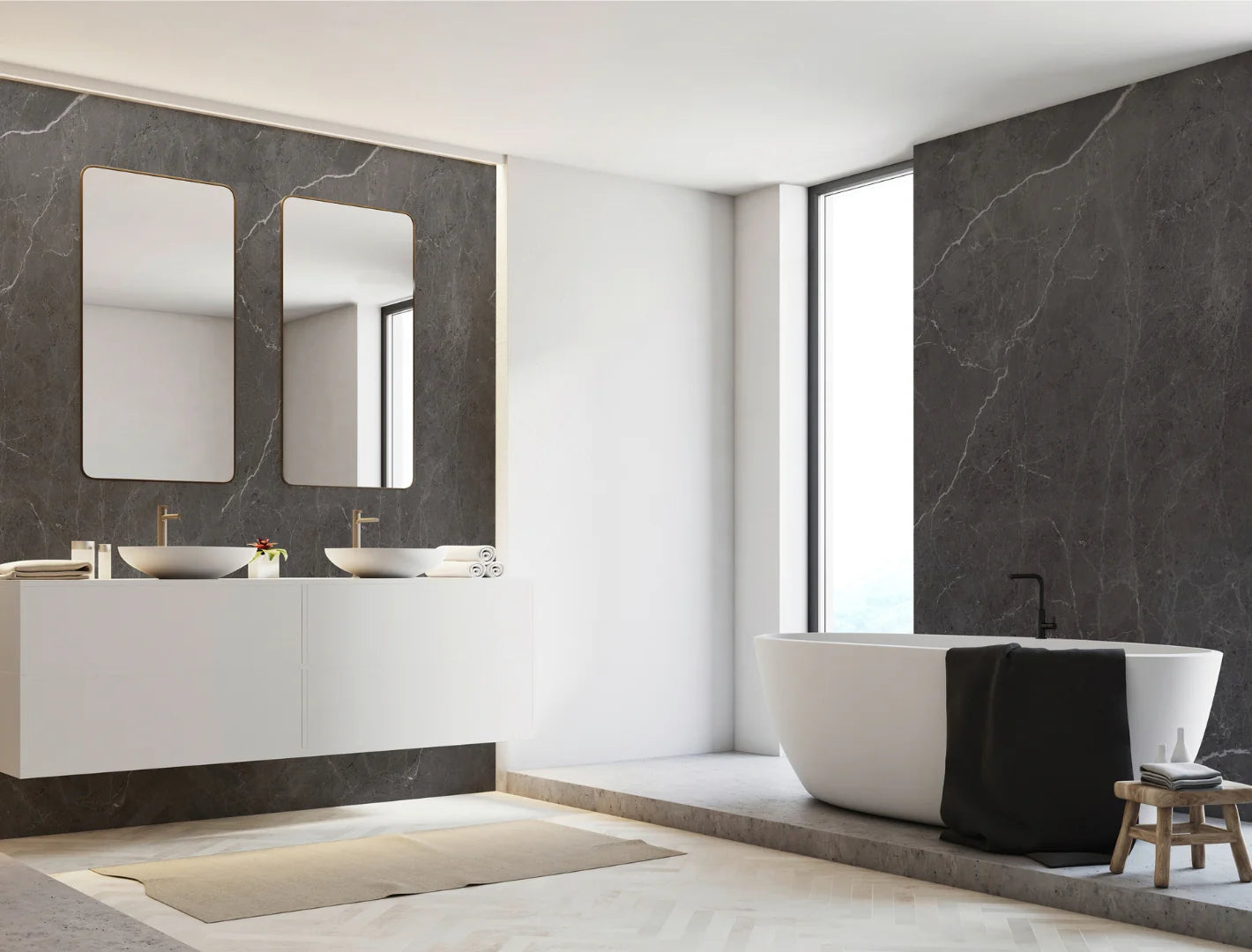 Duschrückwand - 3mm Aluverbund Aragon dunkel 1250 x 2550mm