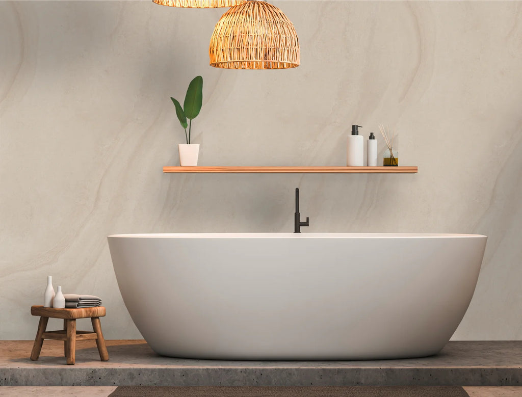 Duschrückwand - 3mm Aluverbund Burgund Beige 1250 x 2550mm