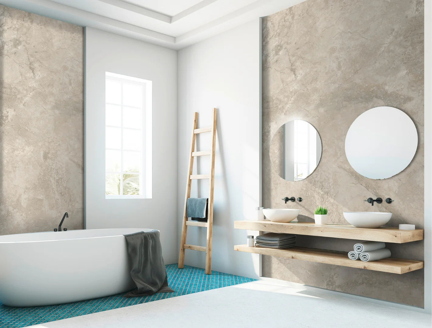 Duschrückwand - 3mm Aluverbund Louise 1250 x 2550mm