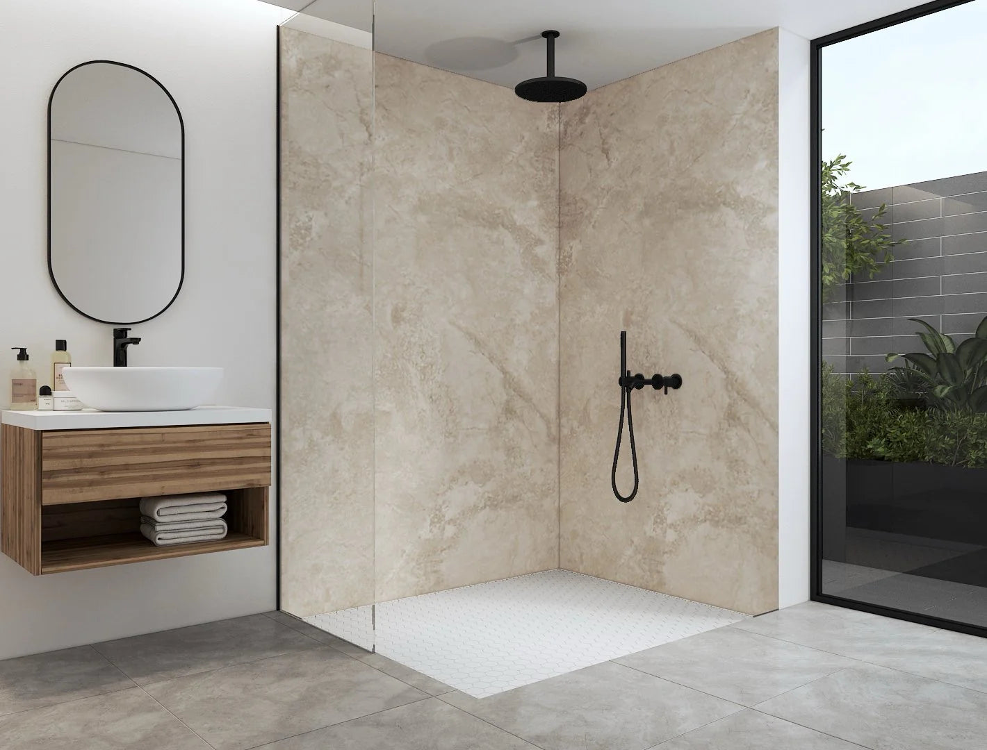 Duschrückwand - 3mm Aluverbund Louise 1250 x 2550mm